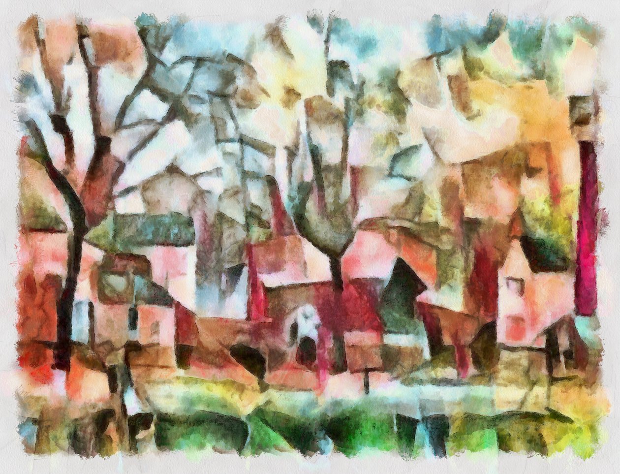 Pejzaż w kolorze różowym, 2016, autorstwa Alex Caminker