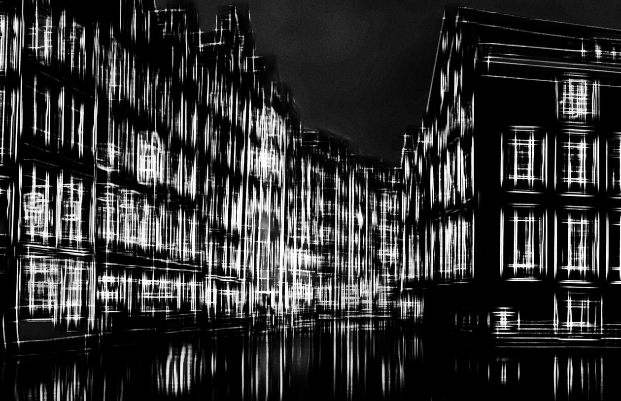 światła w nocnym mieście,2019,(fotografia) autorstwa Alex Caminker