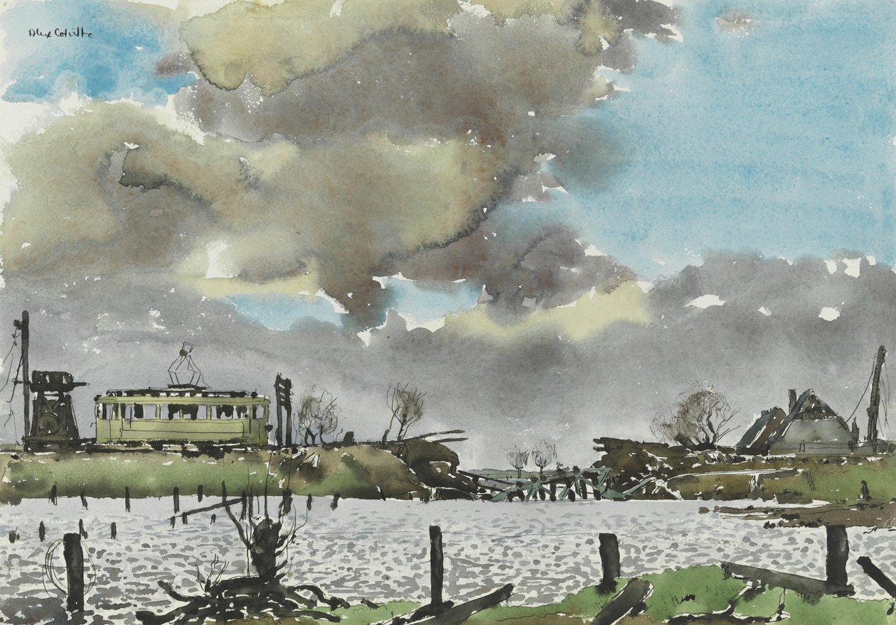 Zburzony most, Niemcy autorstwa Alex Colville
