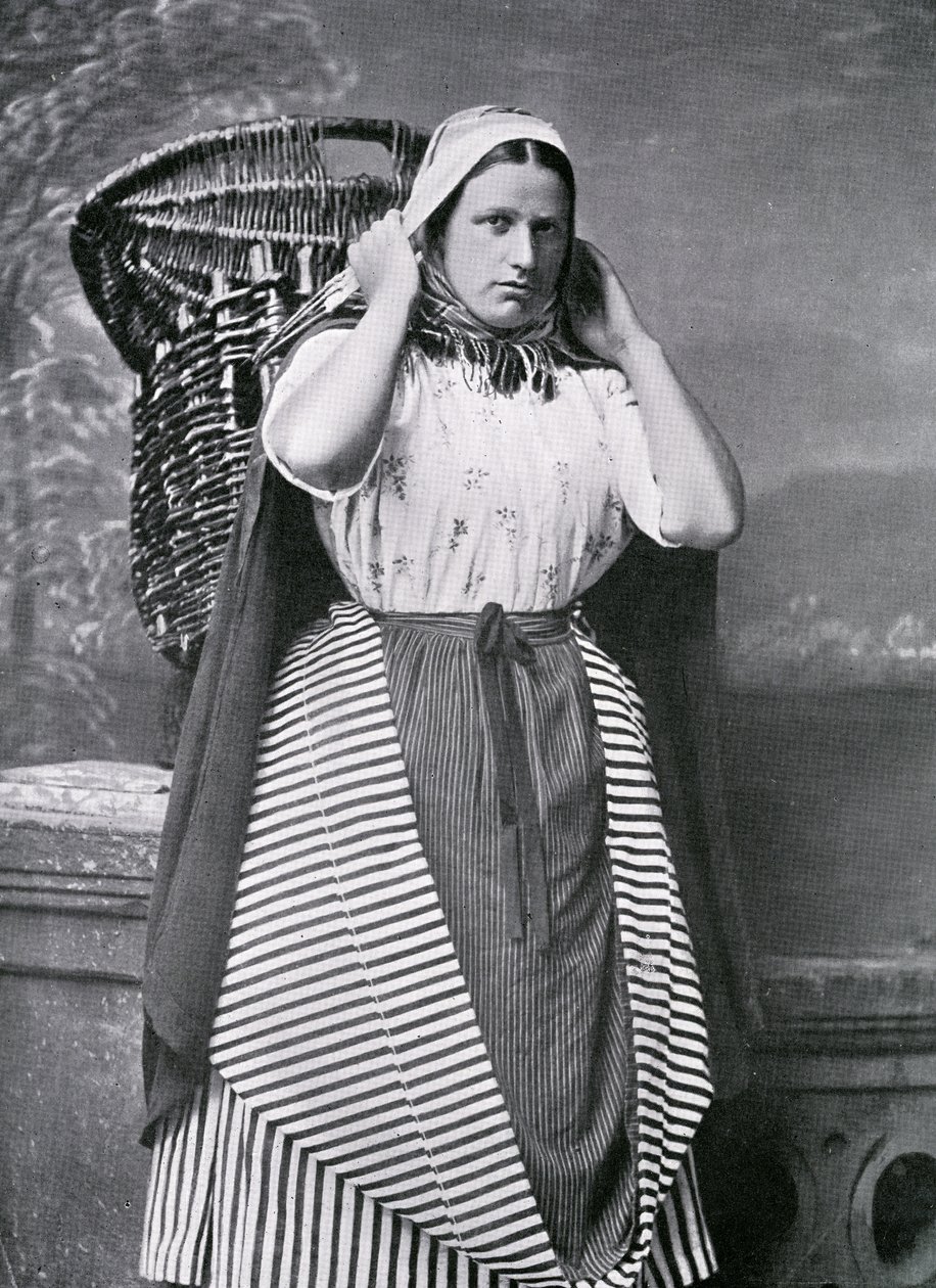 A Newhaven Fishwife, koniec XIX wieku (fot. bw) autorstwa Alexander Adam Inglis