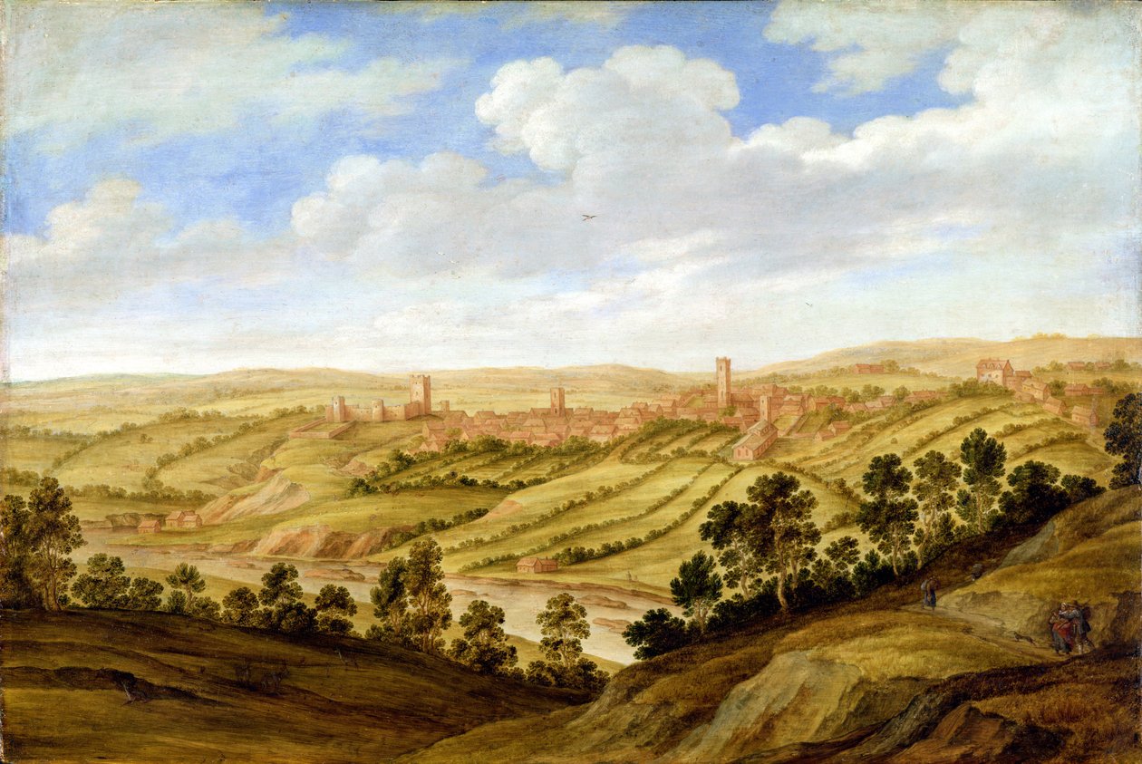 Zamek Richmond, Yorkshire, c.1640-41 autorstwa Alexander Keirincx