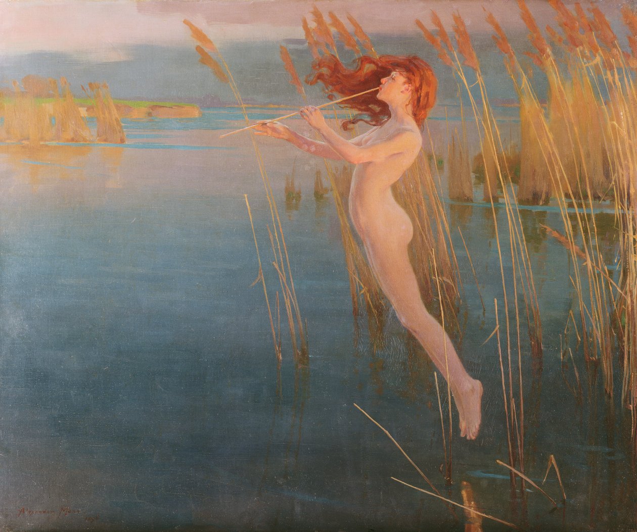 Długi krzyk trzcin w Even, 1896 autorstwa Alexander Mann