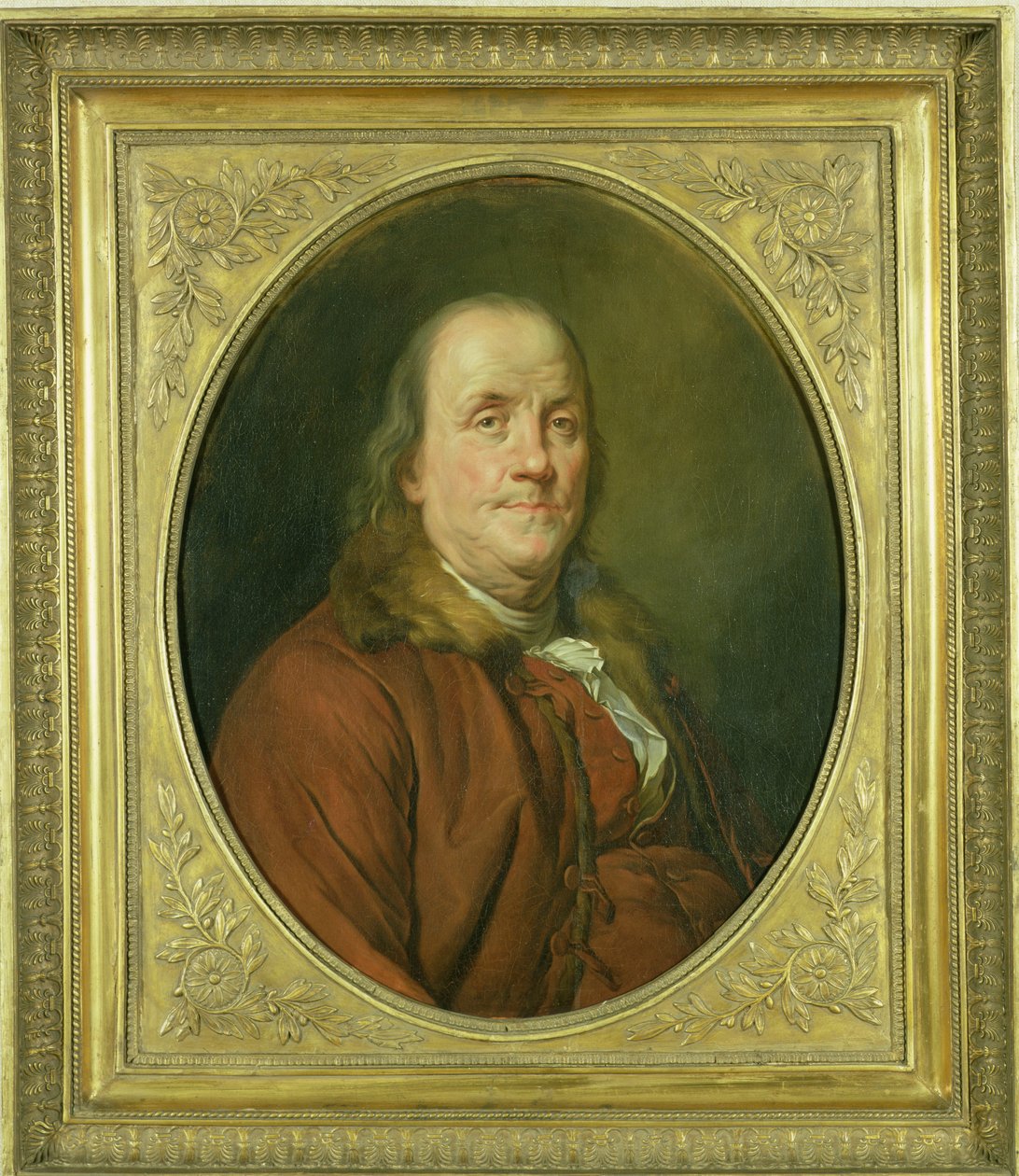 Portret Benjamina Franklina, według portretu Josepha Siffrede-Duplessisa (1725-1802) c.1780-90 autorstwa Alexander Roslin
