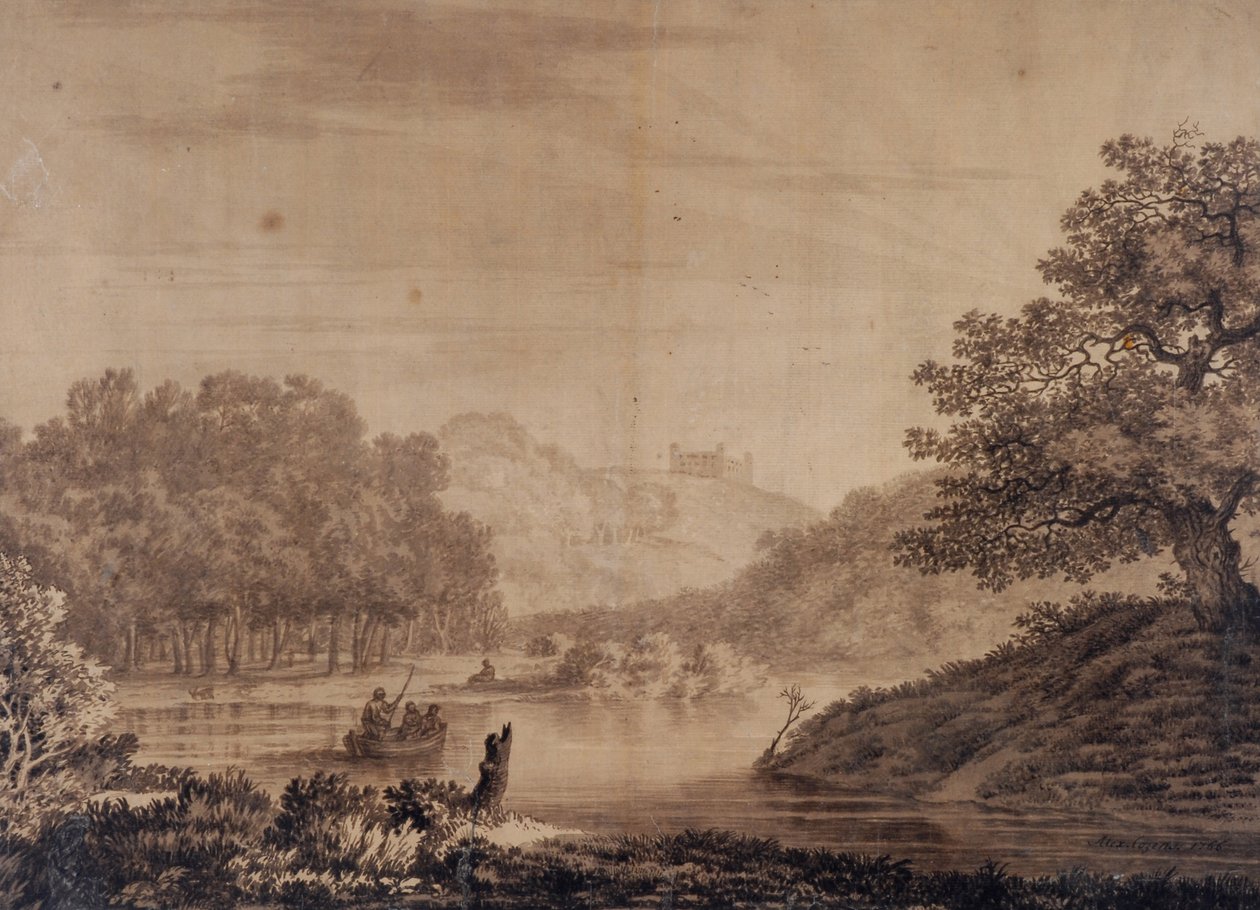 Włoski krajobraz autorstwa Alexander Cozens