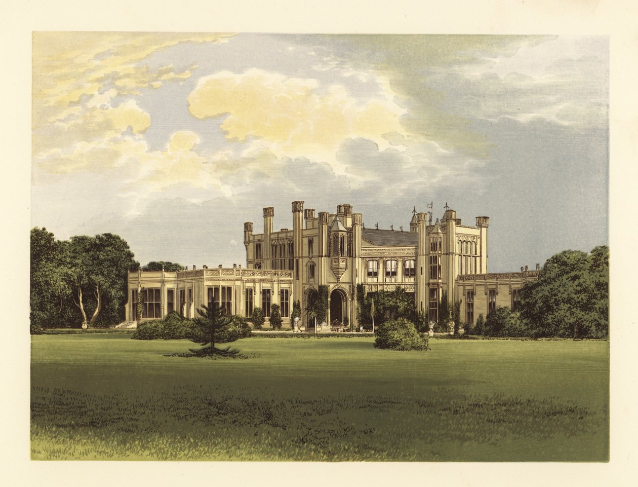 Zamek Highcliffe, Hampshire, Anglia. autorstwa Alexander Francis (after) Lydon
