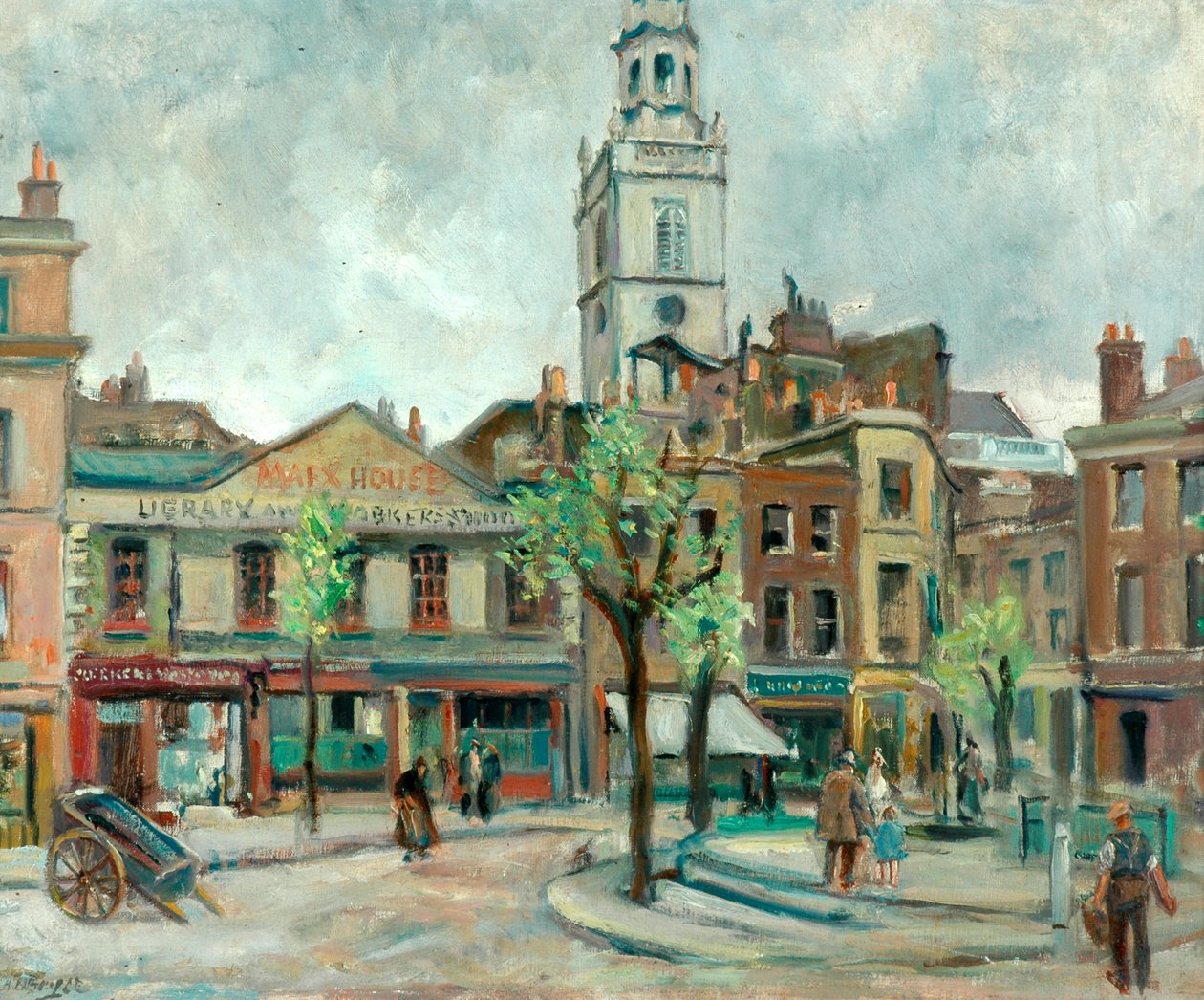 Clerkenwell Green (olej na płótnie) autorstwa Alexander Joshua Caleb Bryce