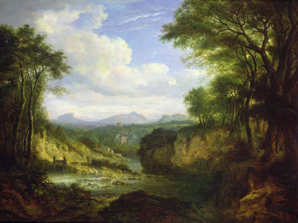 Odległy widok na Edynburg (olej na panelu) autorstwa Alexander Nasmyth
