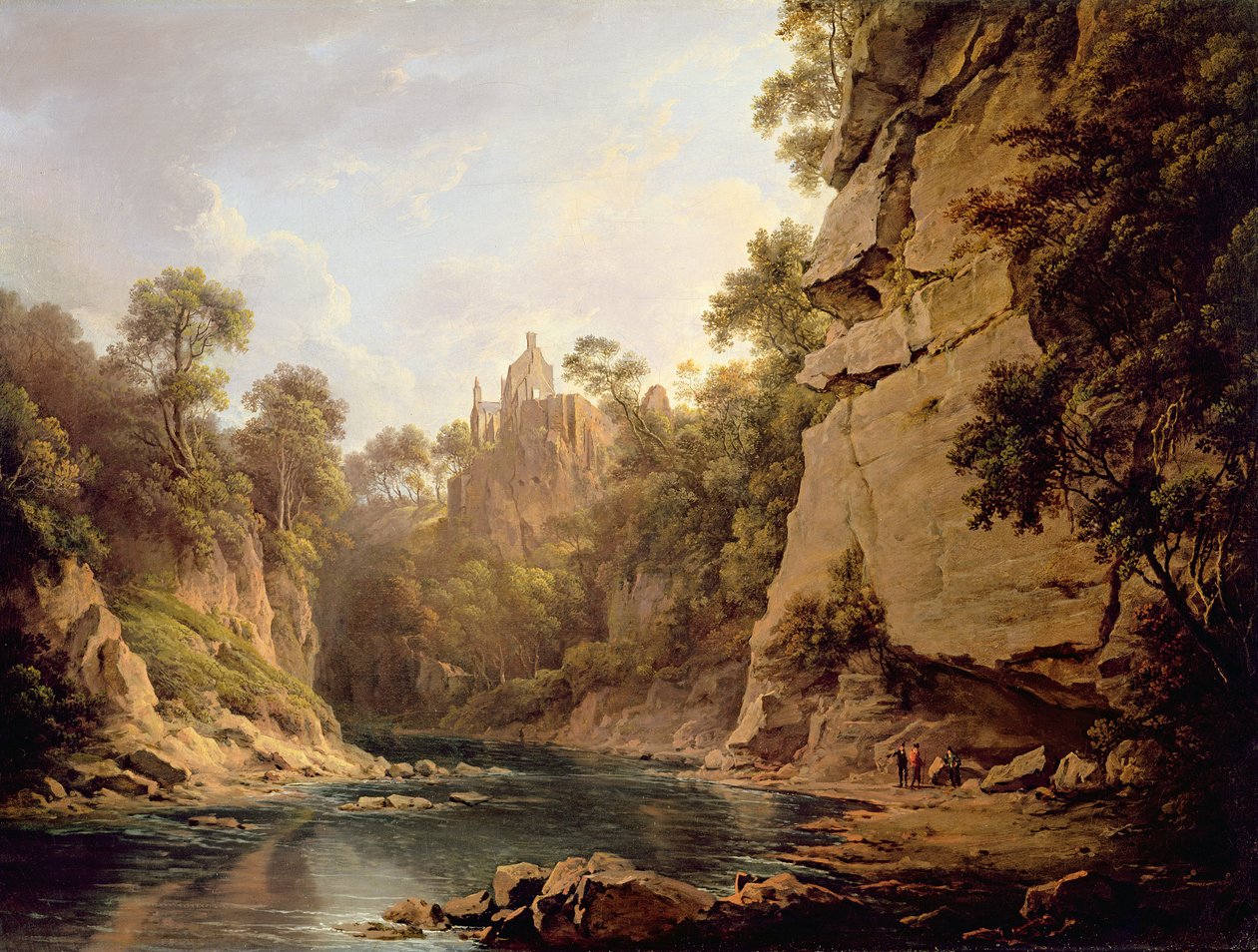 Zamek Hawthornden, niedaleko Edynburga, ok. 1820-22 autorstwa Alexander Nasmyth