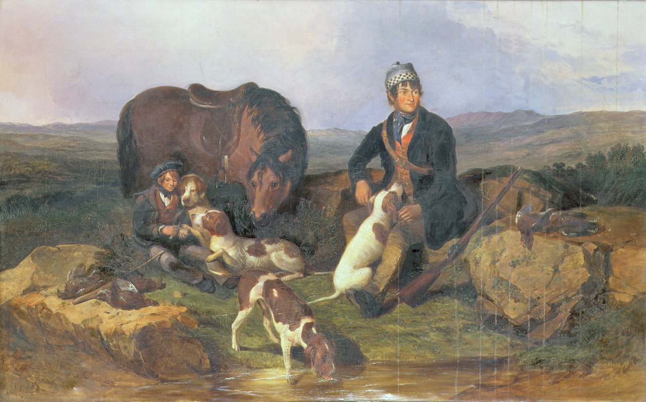 Strzelanie do cietrzew, 1848 autorstwa Alexander Rolfe