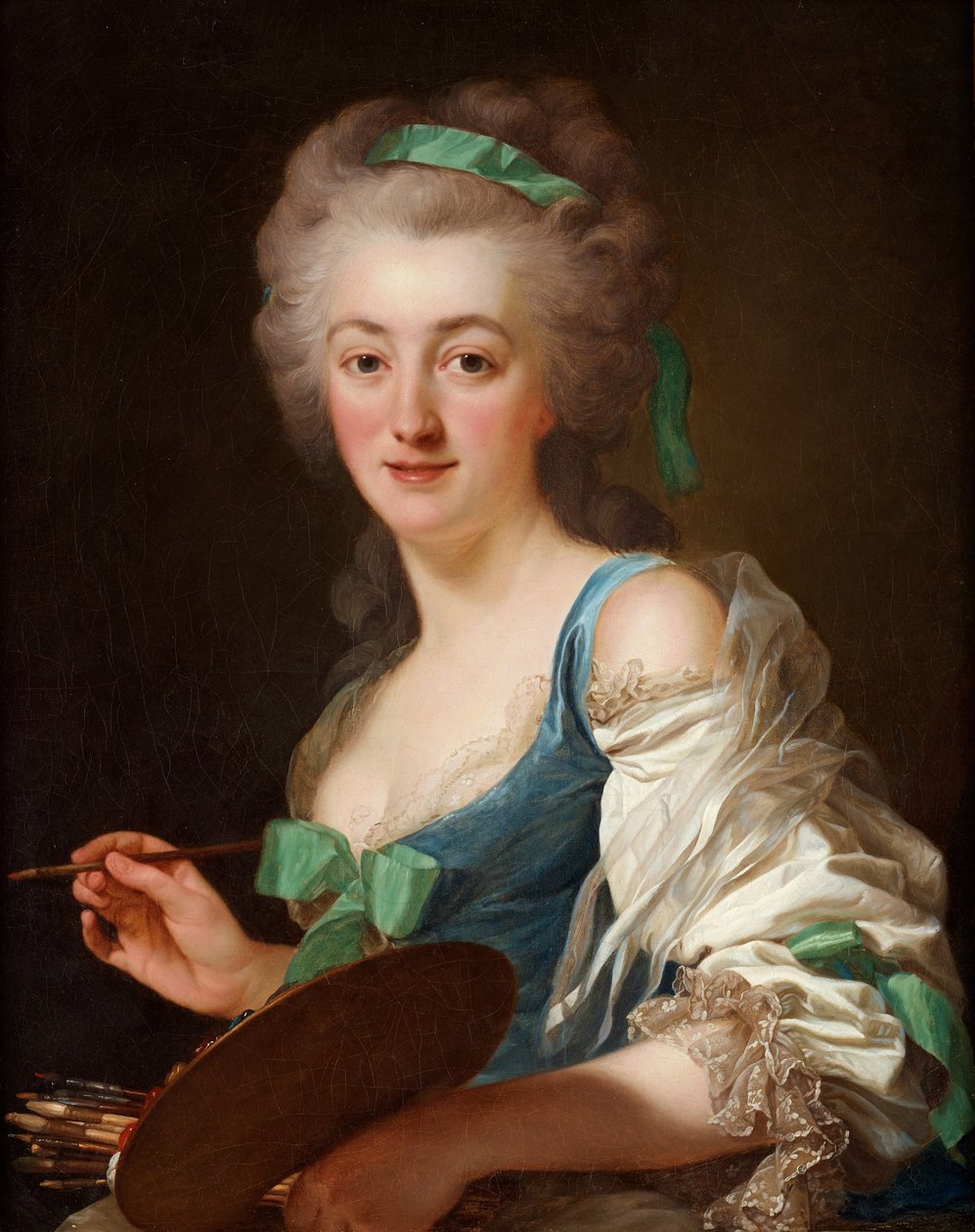 Portret Anny Vallayer-Coster 1744-1818, 1783. autorstwa Alexander Roslin