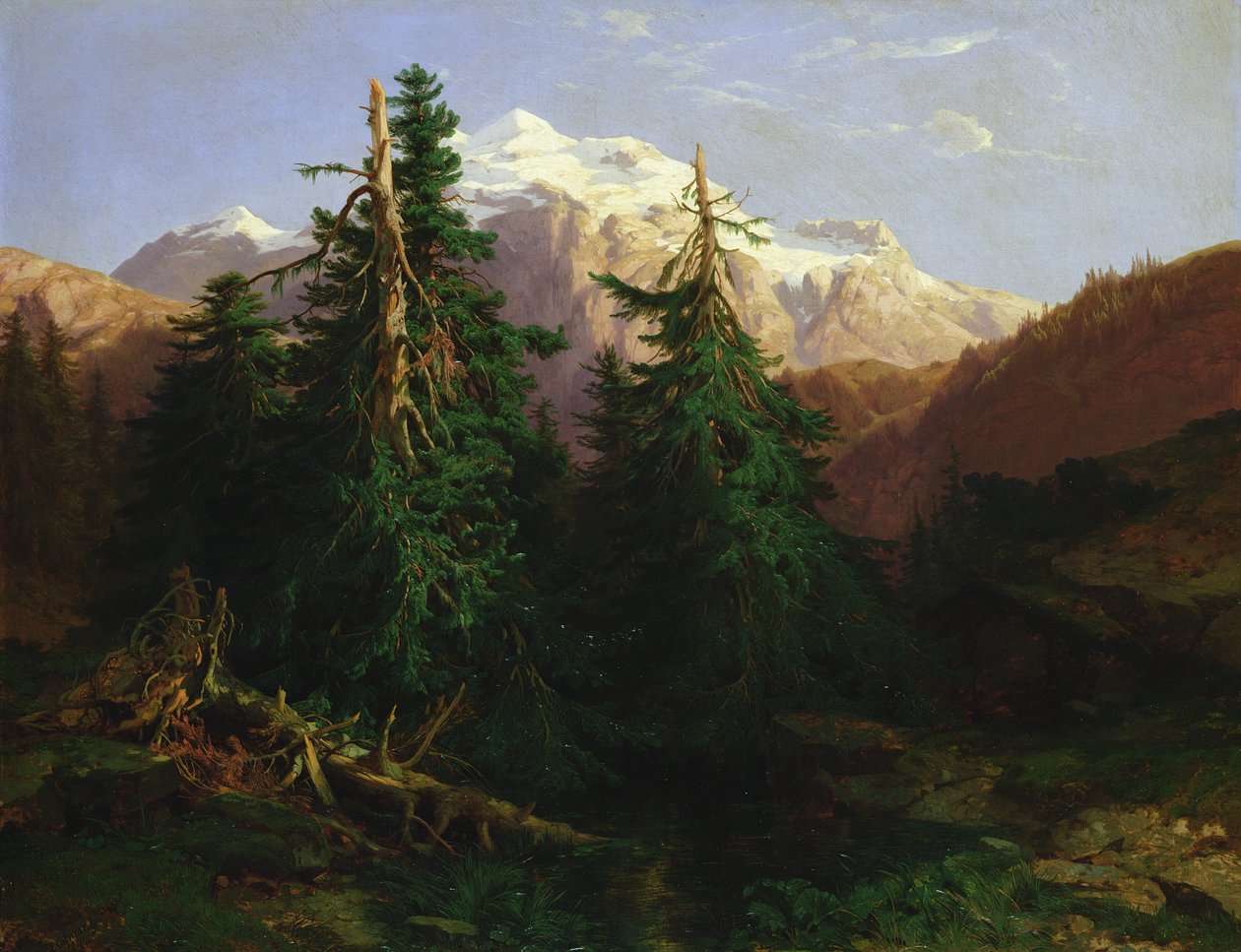 Lodowiec, Rosen Lanigletscher, 1854 autorstwa Alexandre Calame
