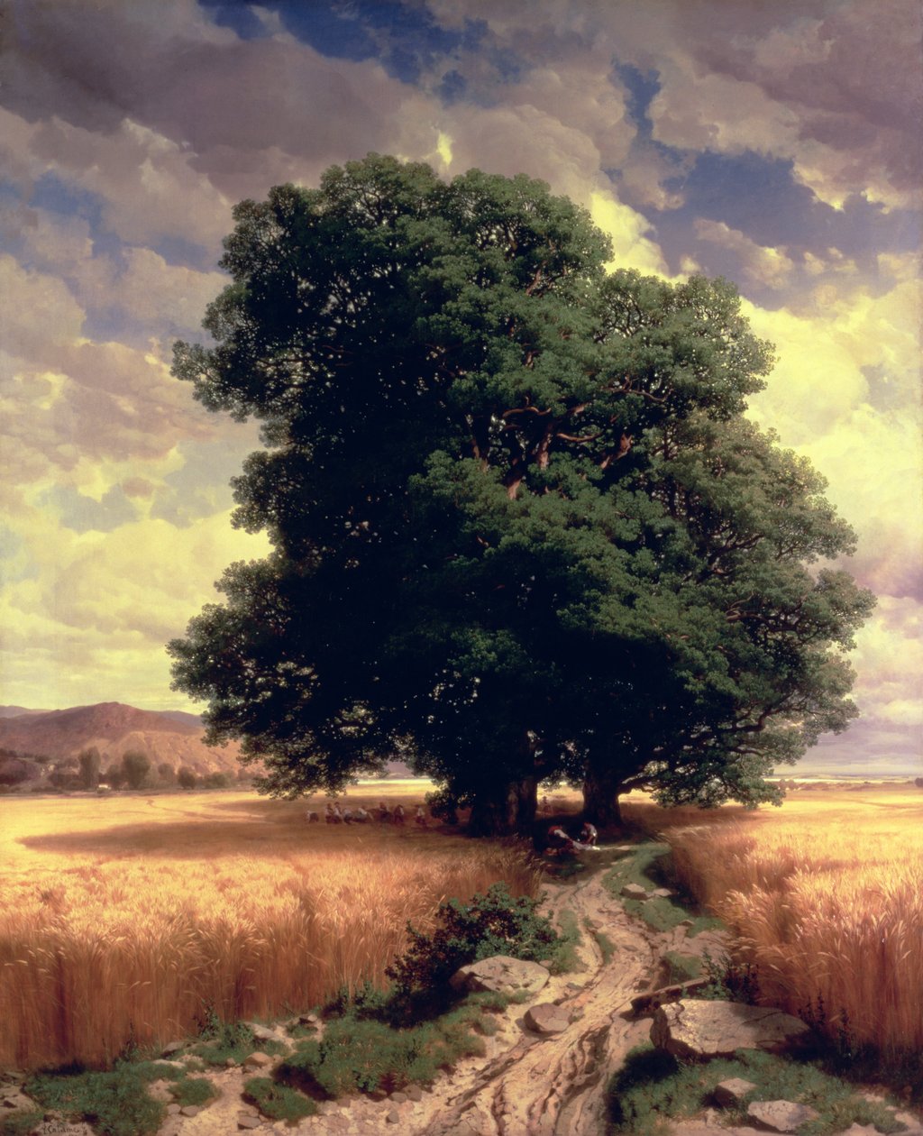 Krajobraz z dębami, 1859 autorstwa Alexandre Calame