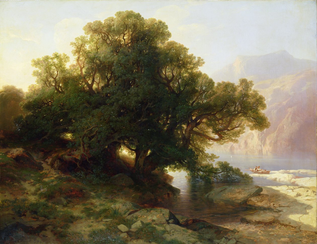 Widok na jezioro Thuner, 1854 autorstwa Alexandre Calame