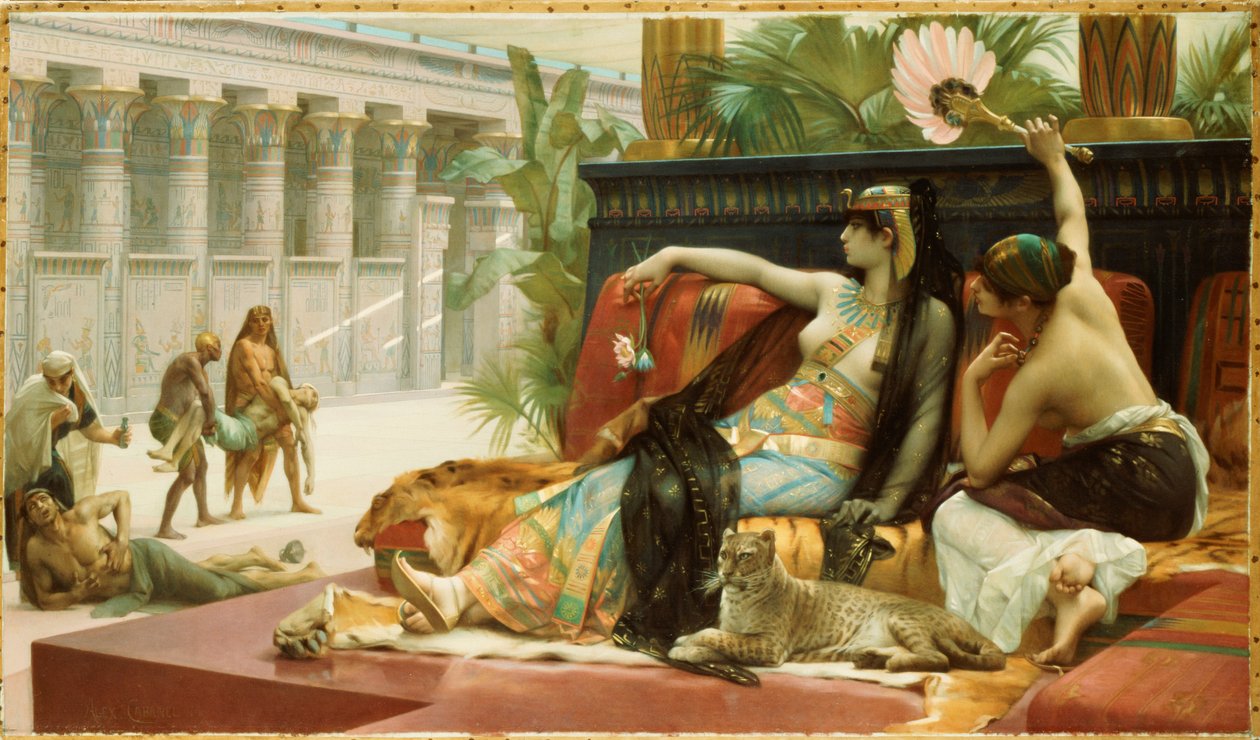 Kleopatra testująca truciznę na skazanych niewolnikach, 1887 autorstwa Alexandre Cabanel