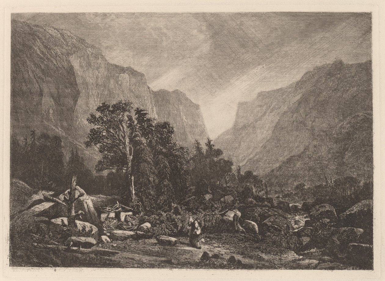Para przy zrujnowanym domu autorstwa Alexandre Calame