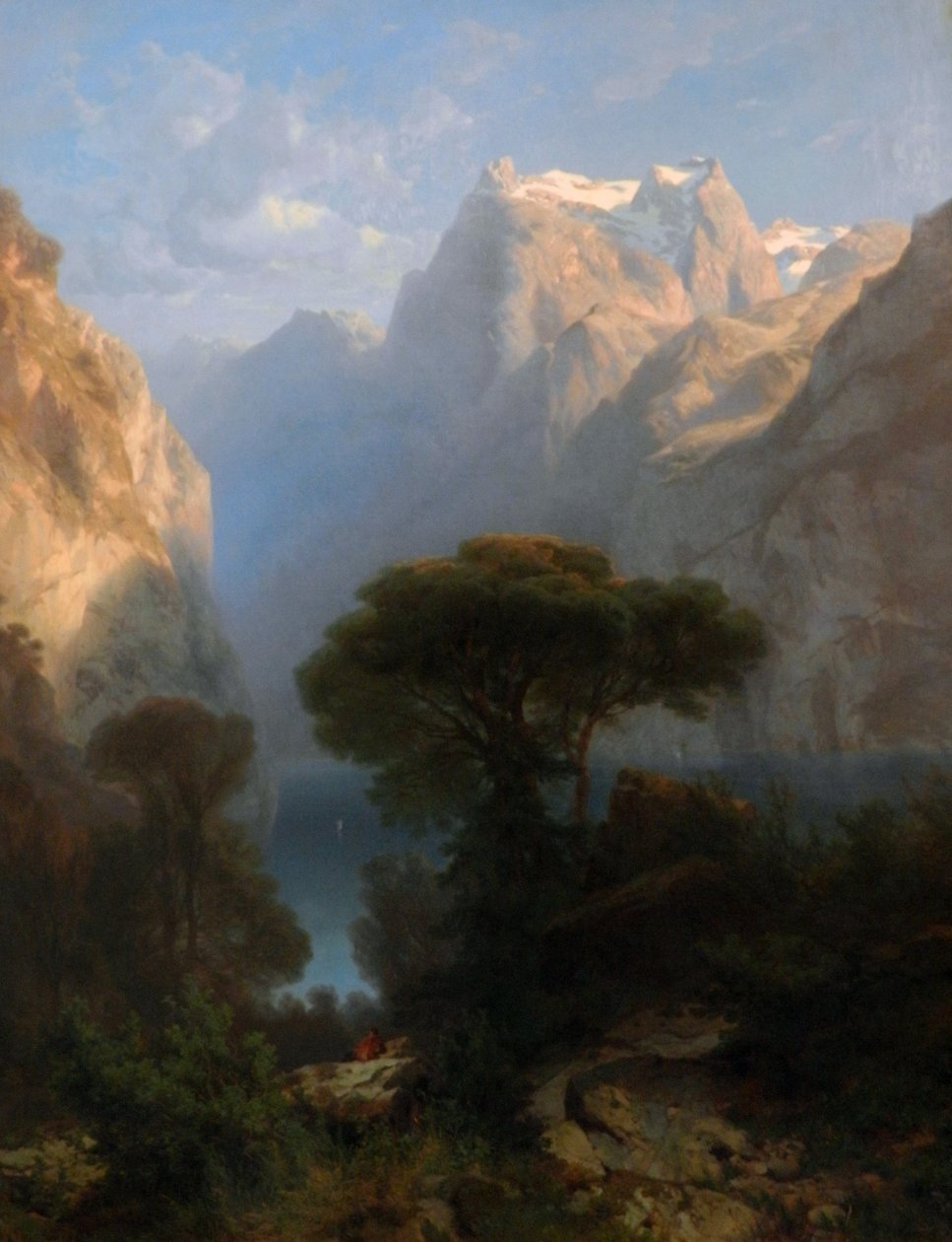 niemiecki: Vierwaldstätter See Jezioro Czterech Kantonów (1853) autorstwa Alexandre Calame