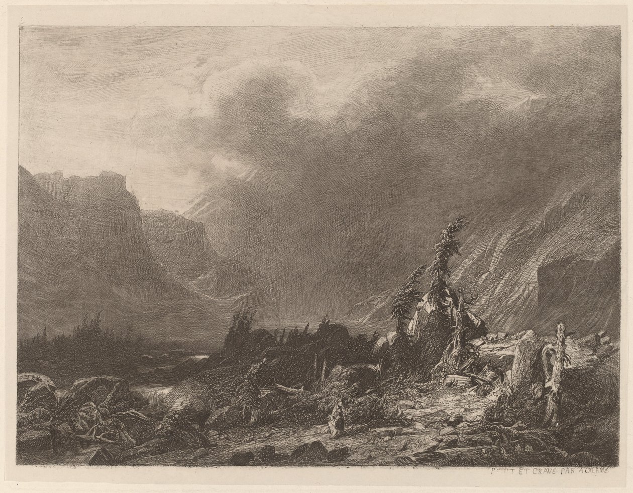 Górska burza autorstwa Alexandre Calame