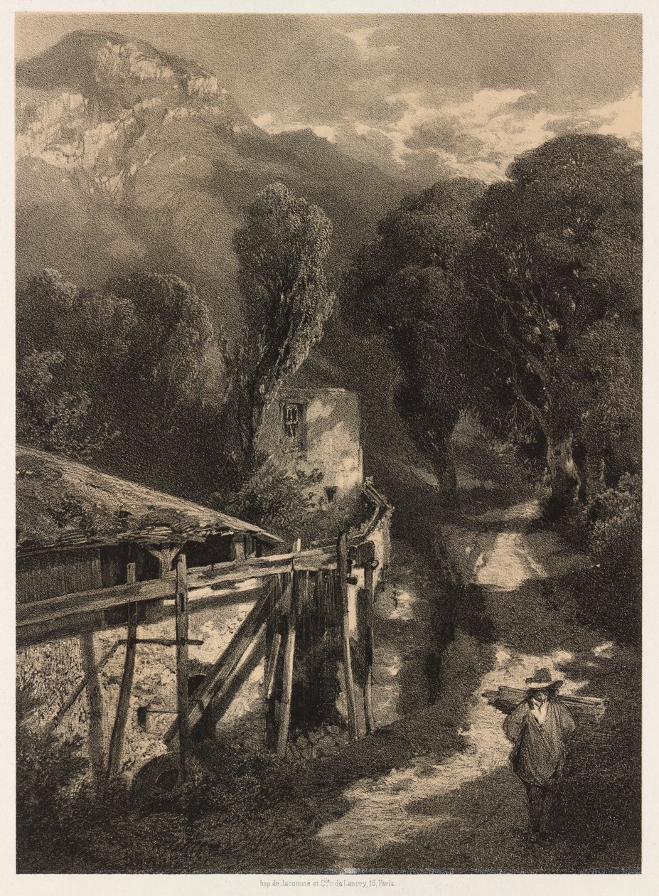 Droga Simplon, Meillerie, Francja. autorstwa Alexandre Calame
