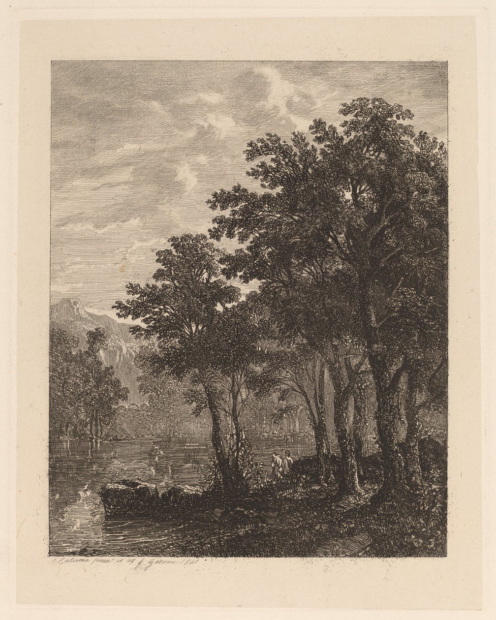 Drzewa nad rzeką autorstwa Alexandre Calame