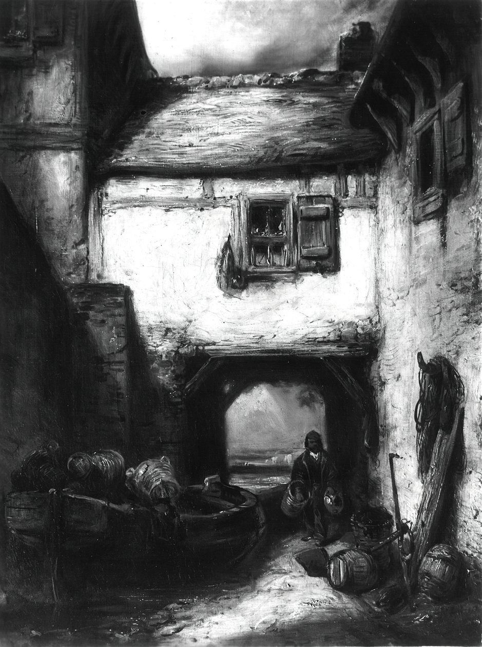 Dziedziniec, ok. godz. 1855. autorstwa Alexandre Gabriel Decamps