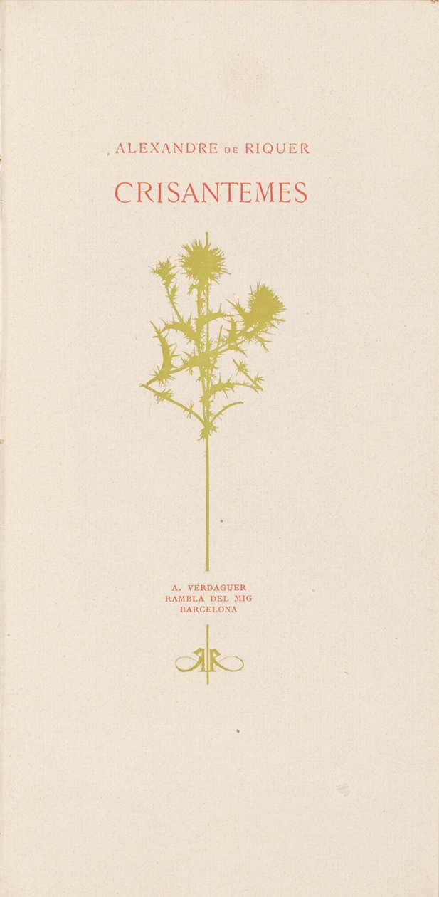 Krysantemy (chryzantemy) autorstwa Alexandre de Riquer
