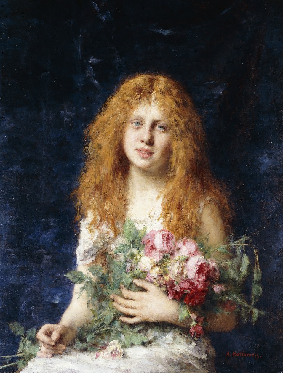 piękna róża, autorstwa Alexei Alexevich Harlamoff