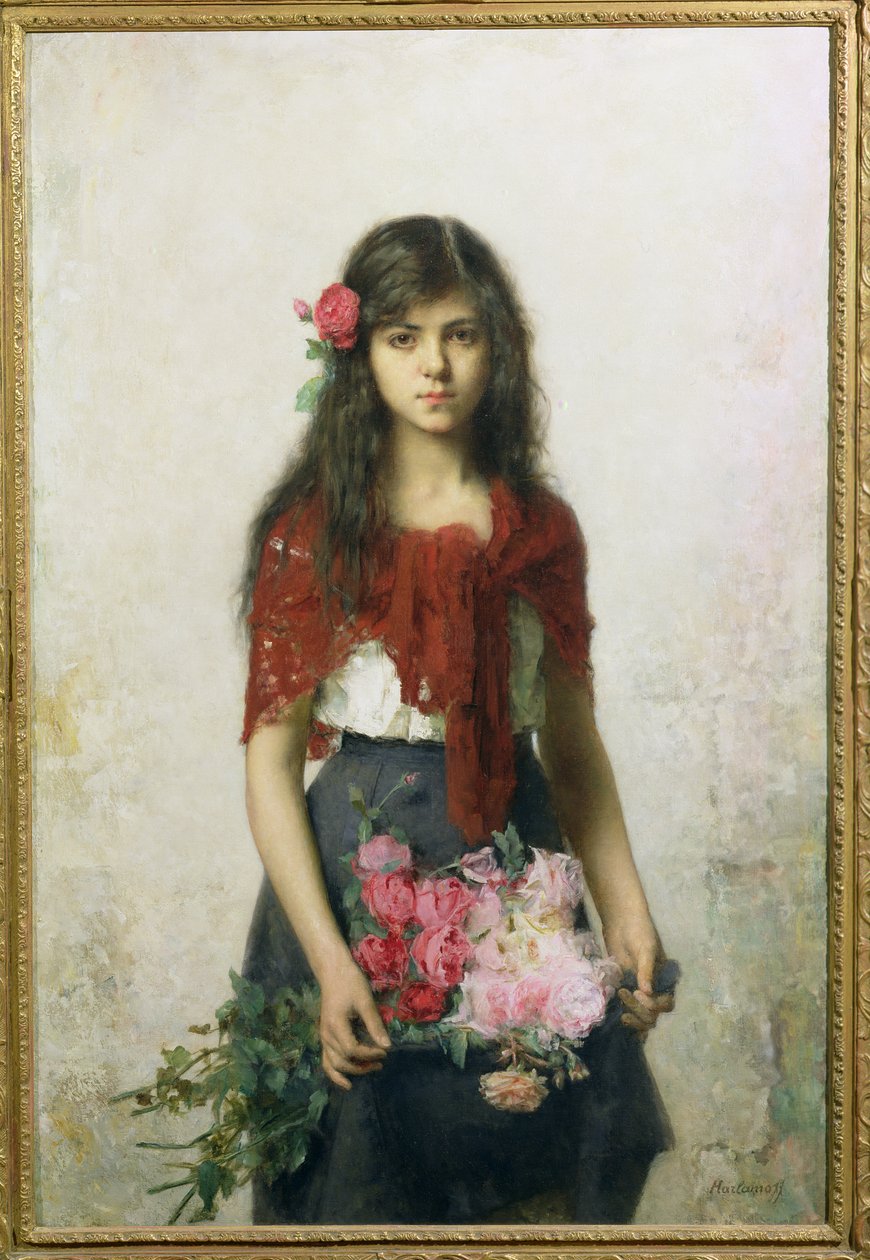 Sprzedawca kwiatów autorstwa Alexei Alexevich Harlamoff