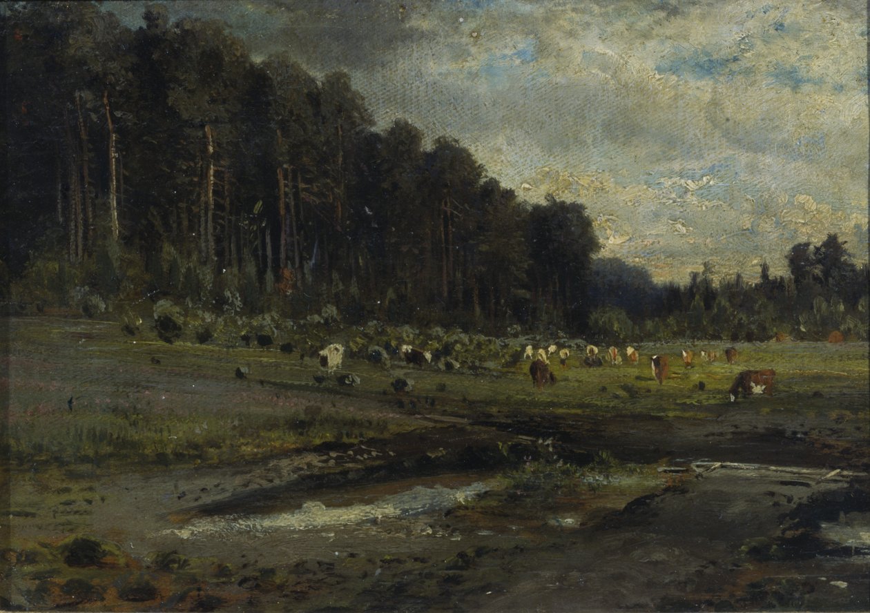 Wyspa Ełcka i Sokolniki, 1869. autorstwa Alexei Kondratyevich Savrasov