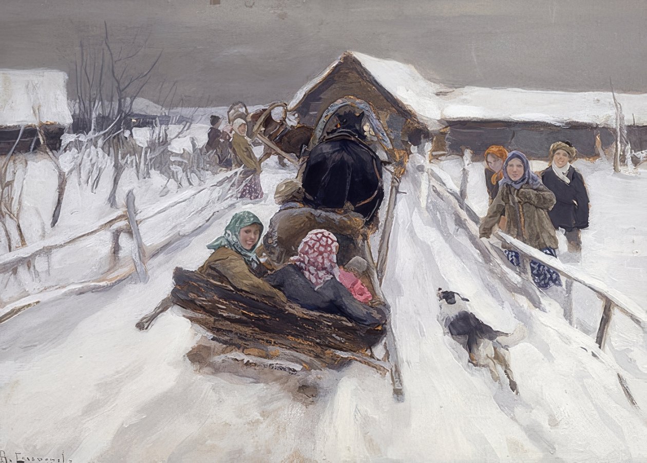 Kulig w sezonie karnawałowym. 1910 autorstwa Alexei Steipanovitch Stepanov