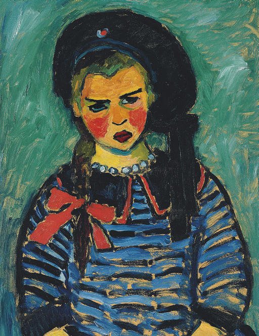 Dziewczyna z czerwoną kokardką autorstwa Alexej von Jawlensky