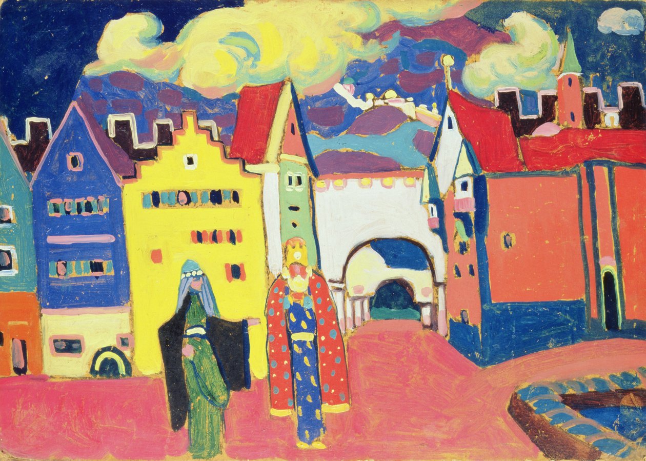 Miasteczko Orientalne, 1908 (olej na tekturze) autorstwa Alexej von Jawlensky