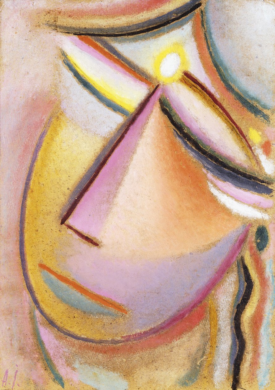 Twarz Zbawiciela: Przechylana głowa, 1923 autorstwa Alexej von Jawlensky