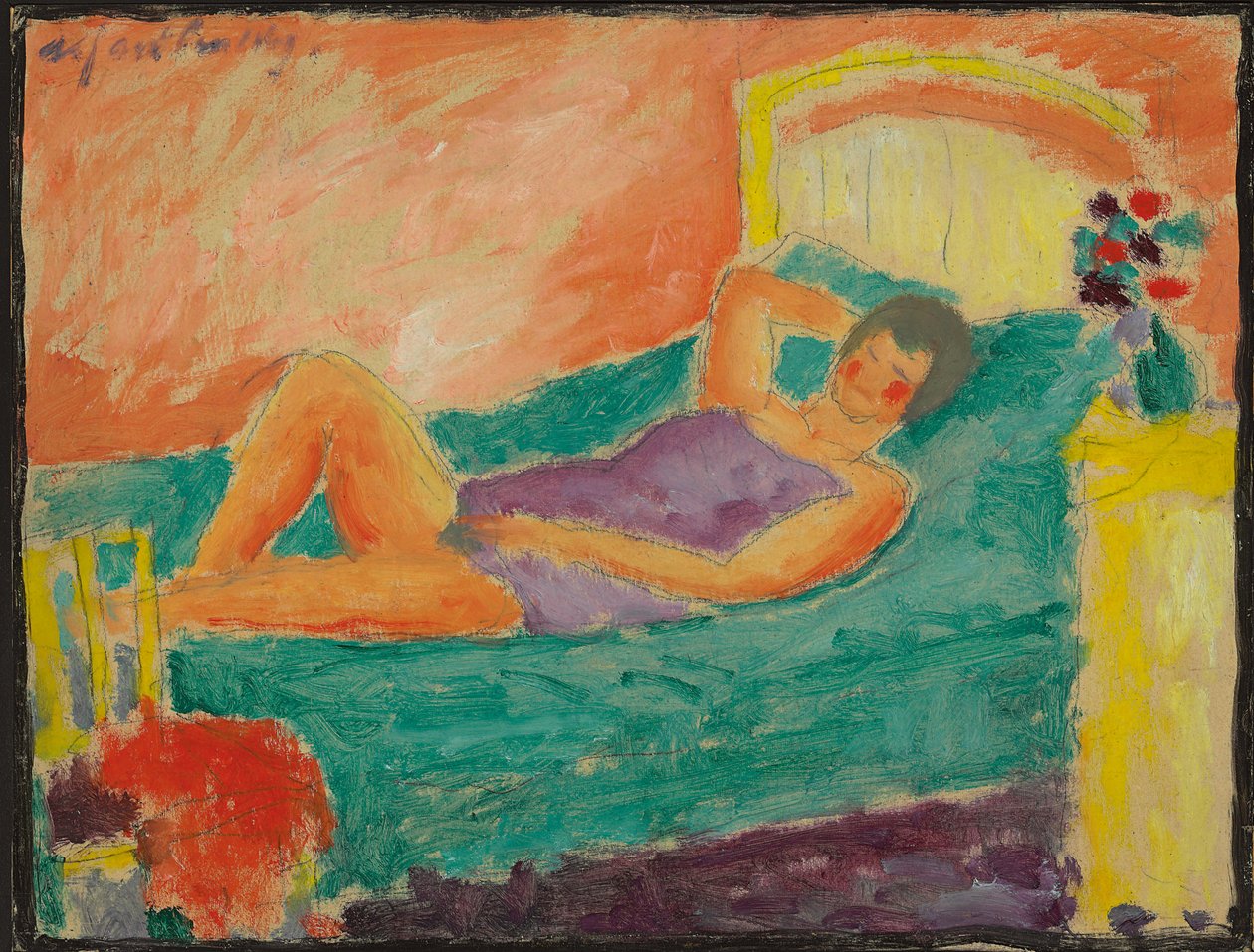 Leżąca dziewczyna; Leżąca dziewczyna, ok. 1917 autorstwa Alexej von Jawlensky