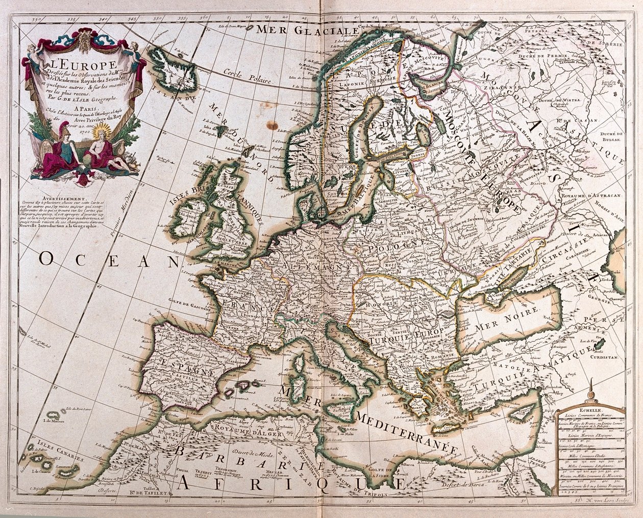 Europa - według A autorstwa Alexis Hubert Jaillot