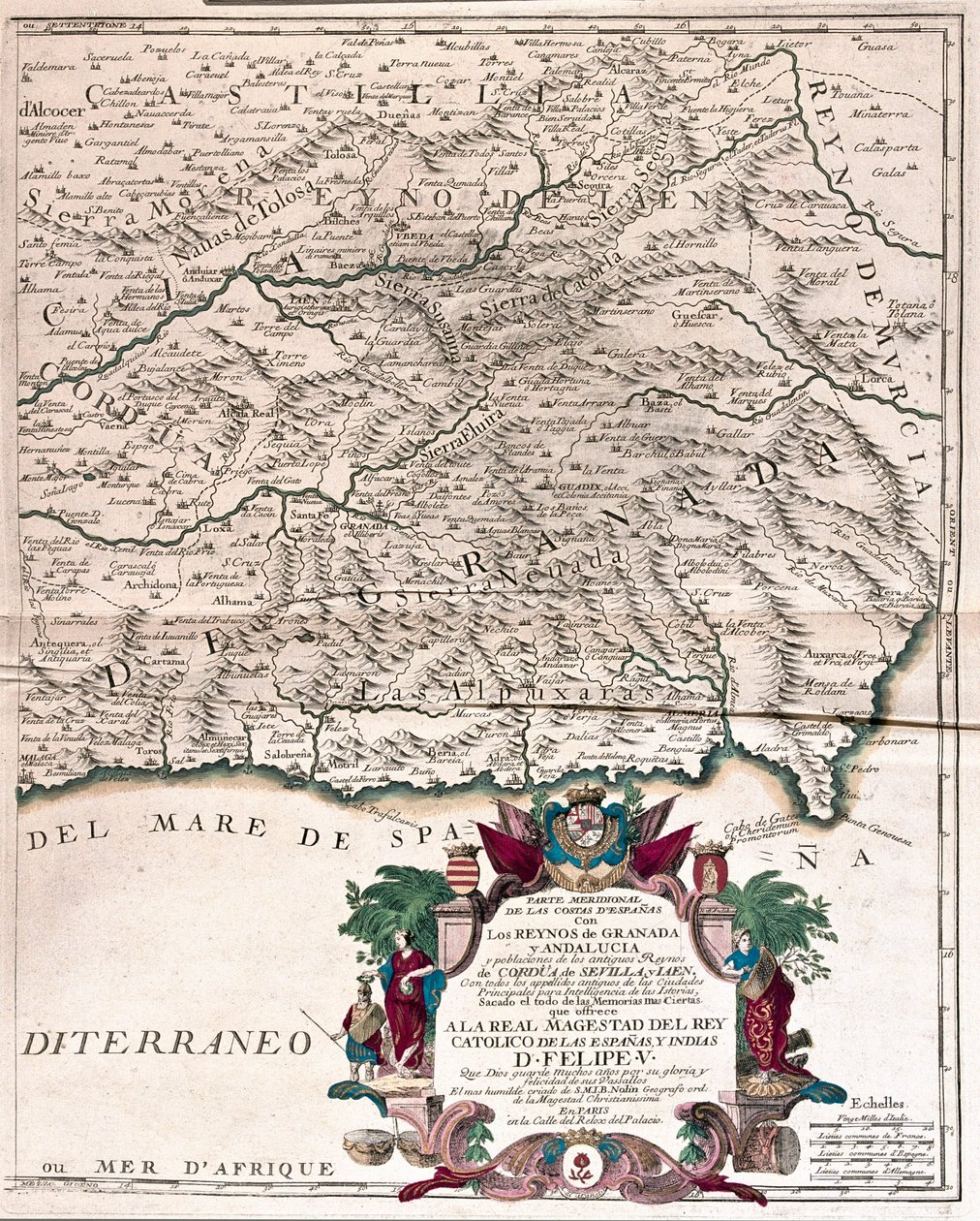Granada i Andaluzja, Hiszpania - A autorstwa Alexis Hubert Jaillot