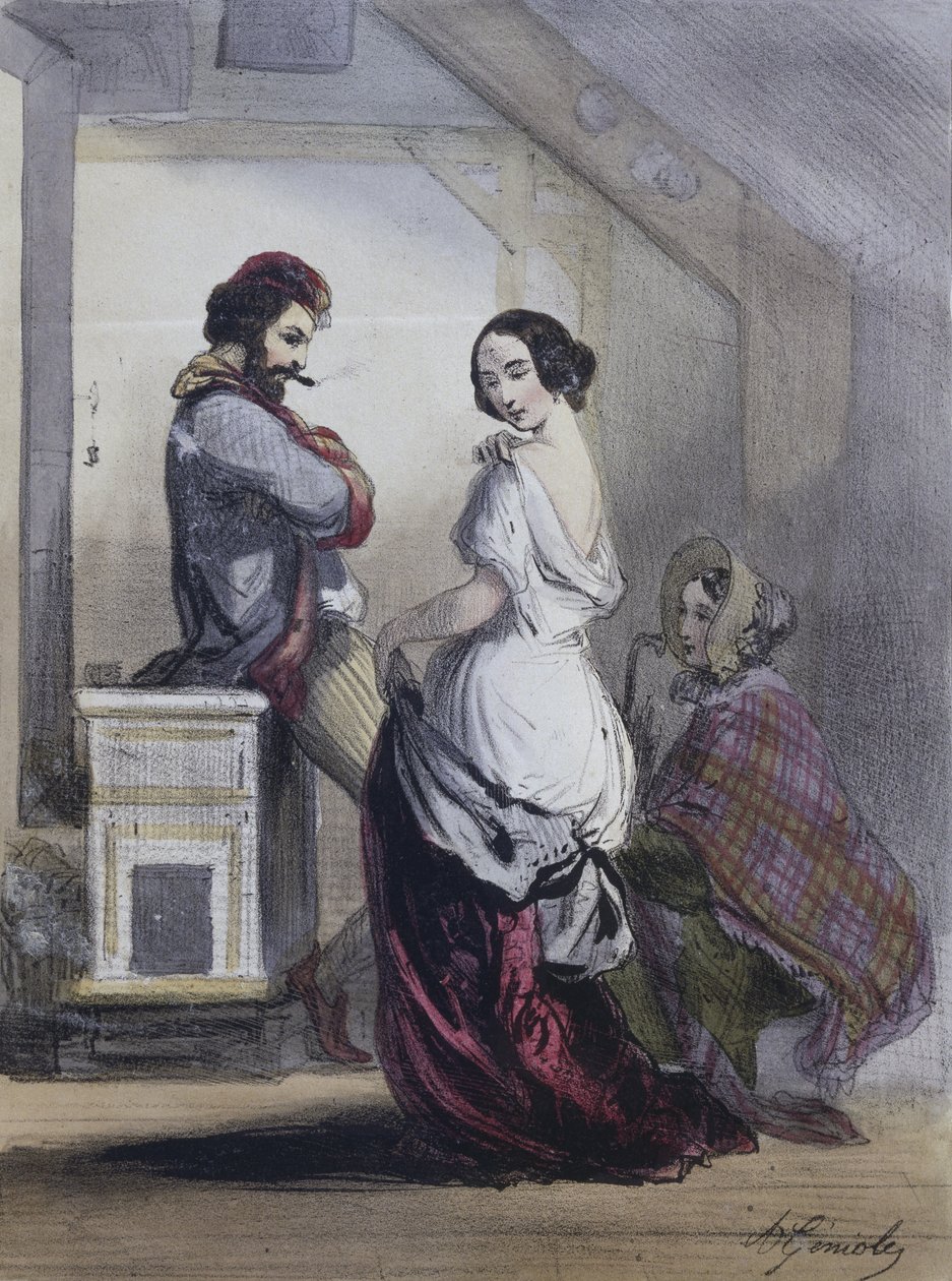 Artysta i model, 1850 ) autorstwa Alfred Andre Geniole
