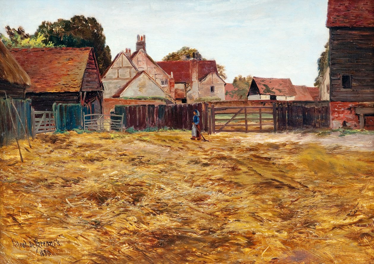 Widok na dziedziniec autorstwa Alfred de Breanski