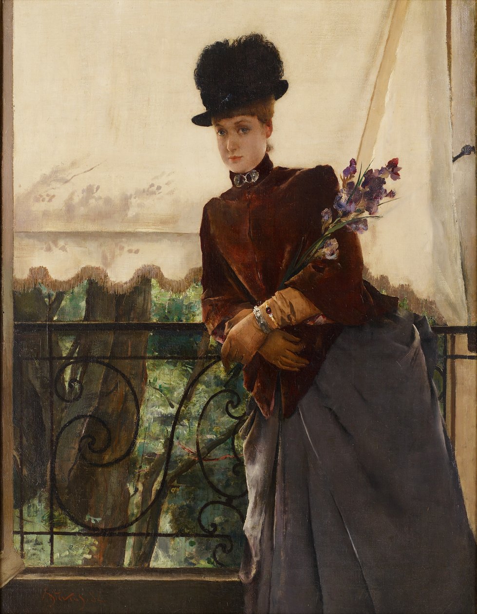 Portret Mademoiselle Dubois, 1884 autorstwa Alfred Emile Stevens