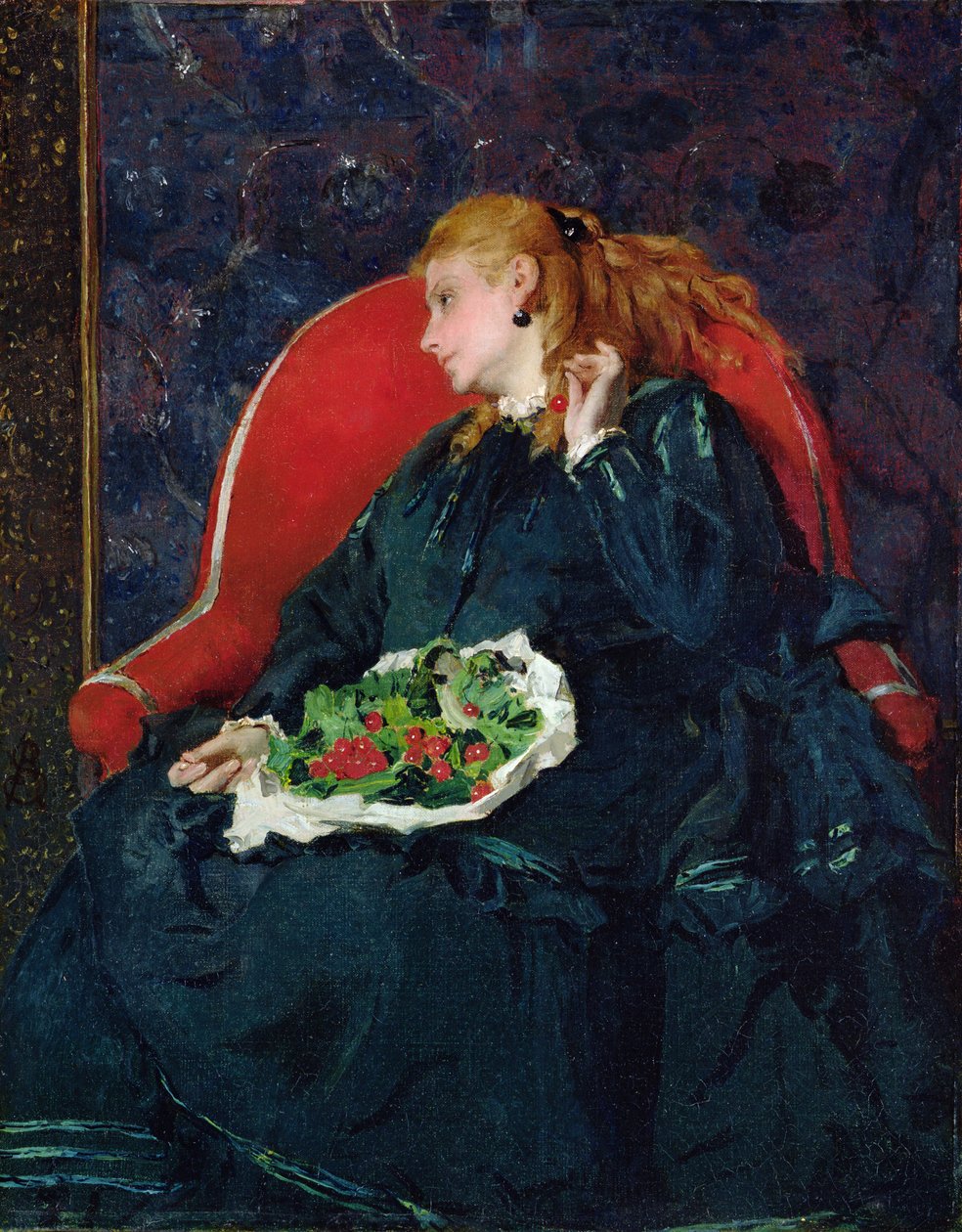 Kobieta z wiśniami autorstwa Alfred Emile Stevens