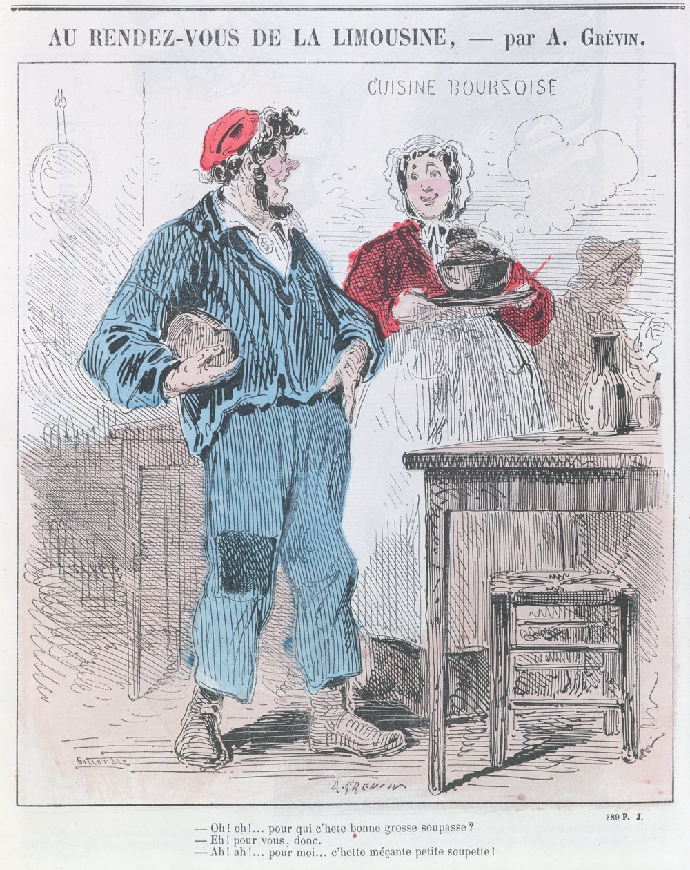 Au Rendez-vous de la Limousine, z "Le Petit Journal Pour Rire", wyryte przez Gillot, ok. 1860 r. autorstwa Alfred Grevin