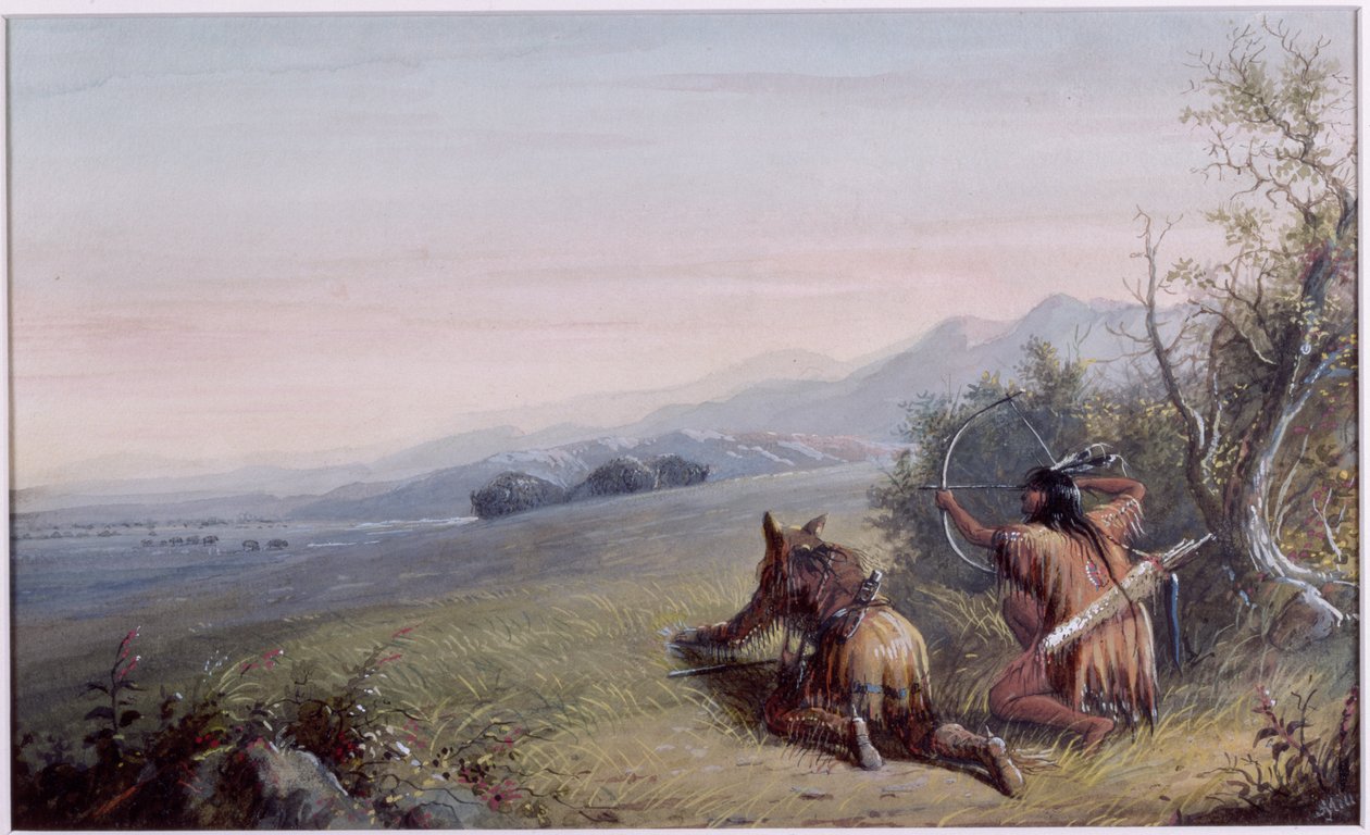 Zbliżanie się do Buffalo, 1837 autorstwa Alfred Jacob Miller