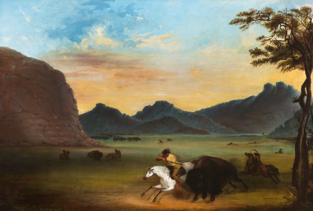 Polowanie na bizony autorstwa Alfred Jacob Miller