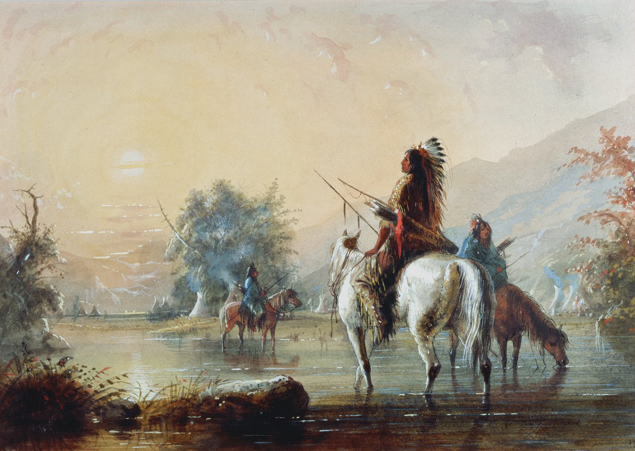 Obóz Wron, 1837 autorstwa Alfred Jacob Miller