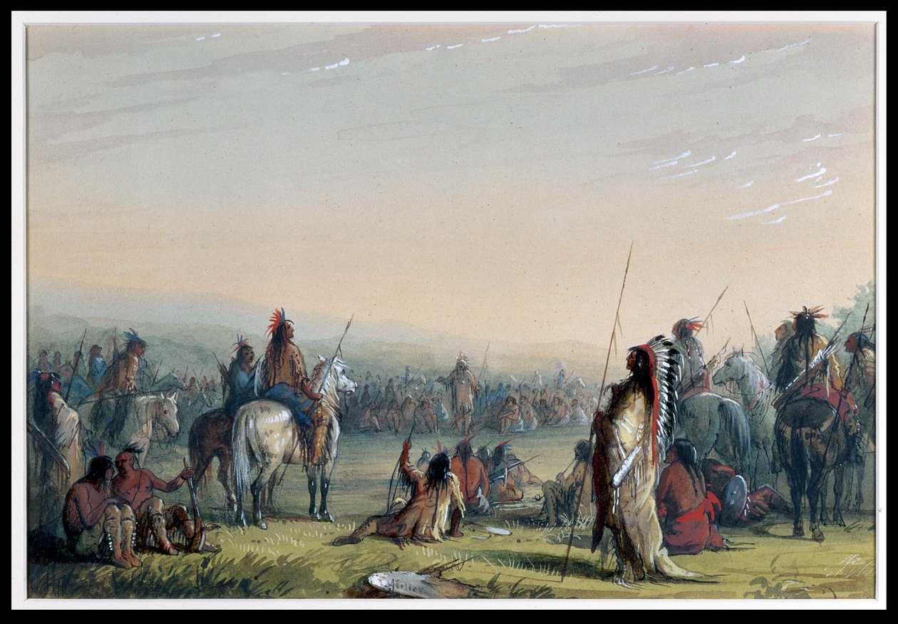 Rada indyjska, 1837 autorstwa Alfred Jacob Miller