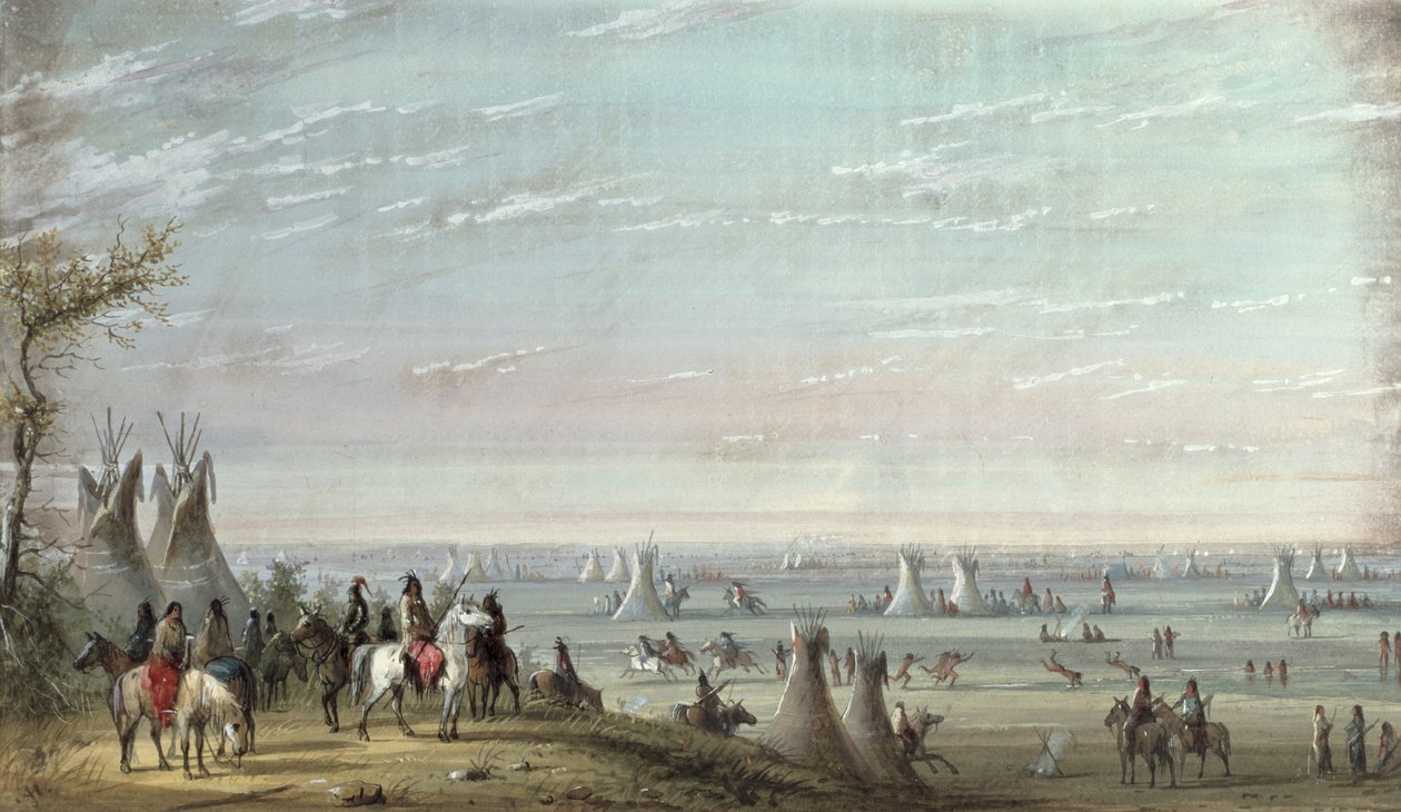 Rendezvous, 1837 autorstwa Alfred Jacob Miller