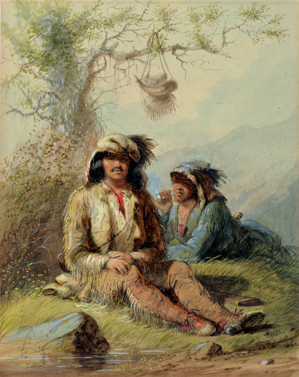 Traperzy, 1858 autorstwa Alfred Jacob Miller
