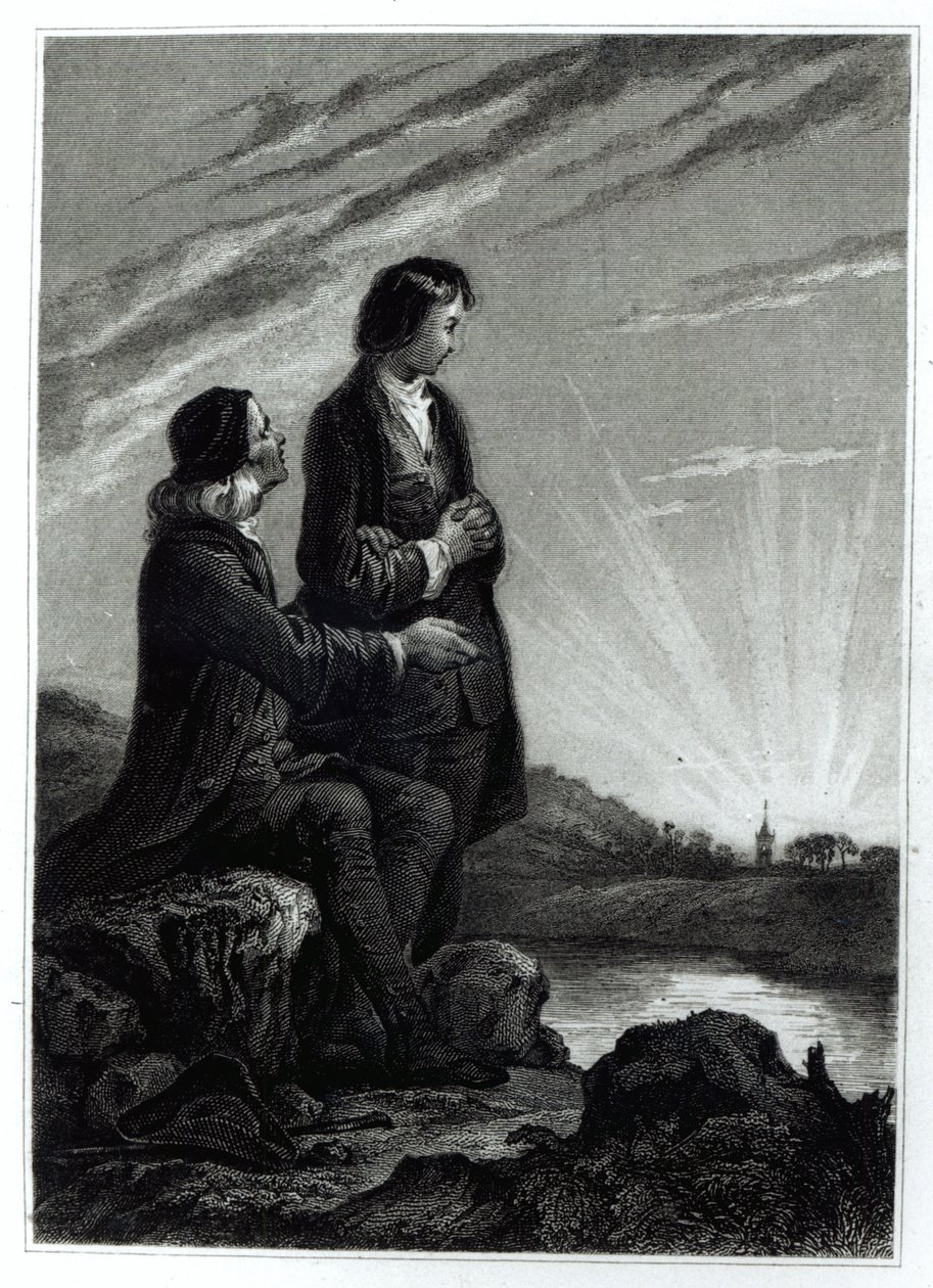 Ilustracja do „Emile” Jean-Jacques Rousseau (1712-78) autorstwa Alfred Johannot