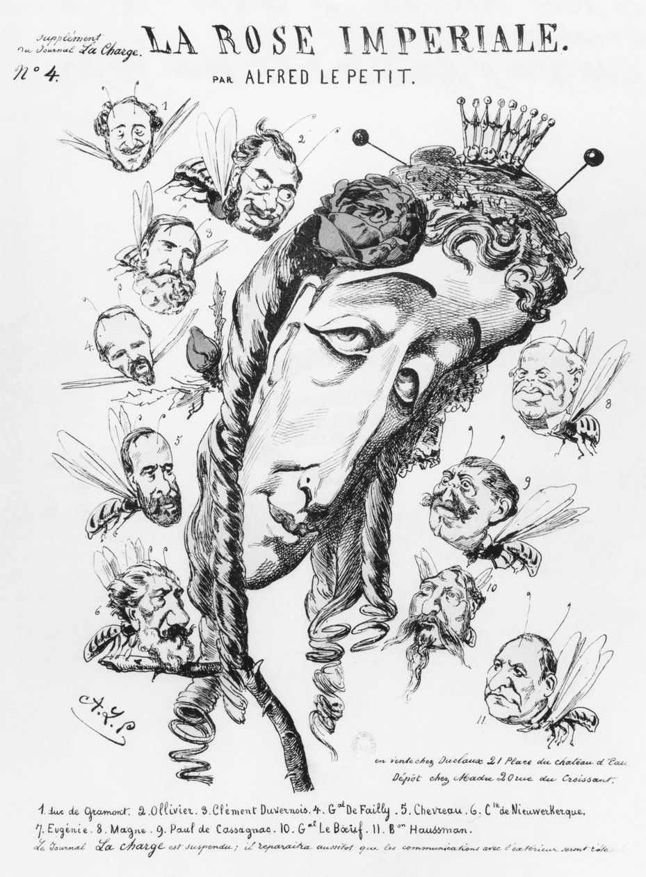 Cesarzowa Eugenie, ilustracja z „La Rose Imperiale”, dodatek do „La Charge”, c.1870 autorstwa Alfred Le Petit