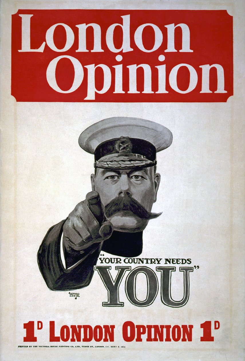 Your Country Needs YOU, plakat do London Opinion, 1914 (zob. także 529878) autorstwa Alfred Leete