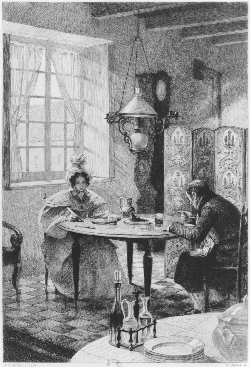 Emma i Charles Bovary, ilustracja z „Madame Bovary” Gustave